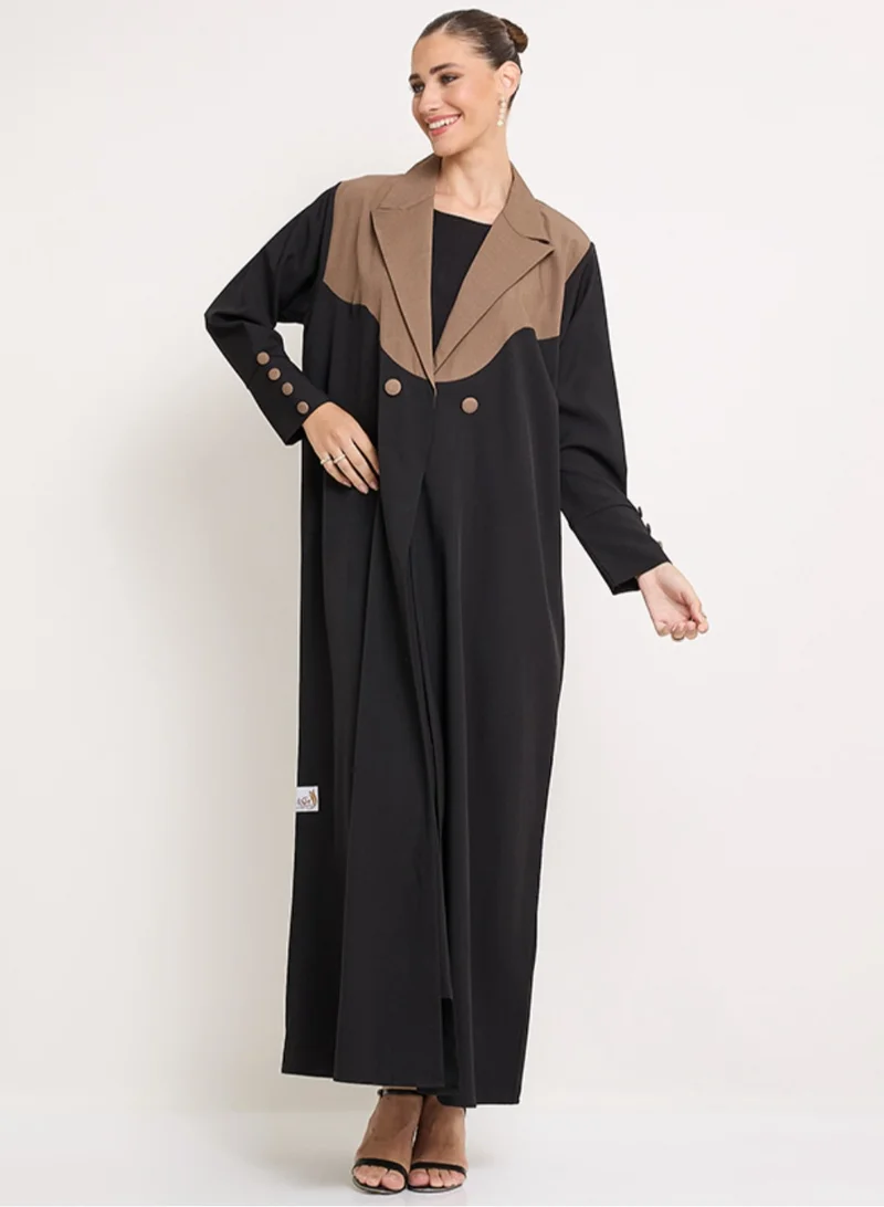 Rosette Abaya Royal Jacket Abaya with buttons style