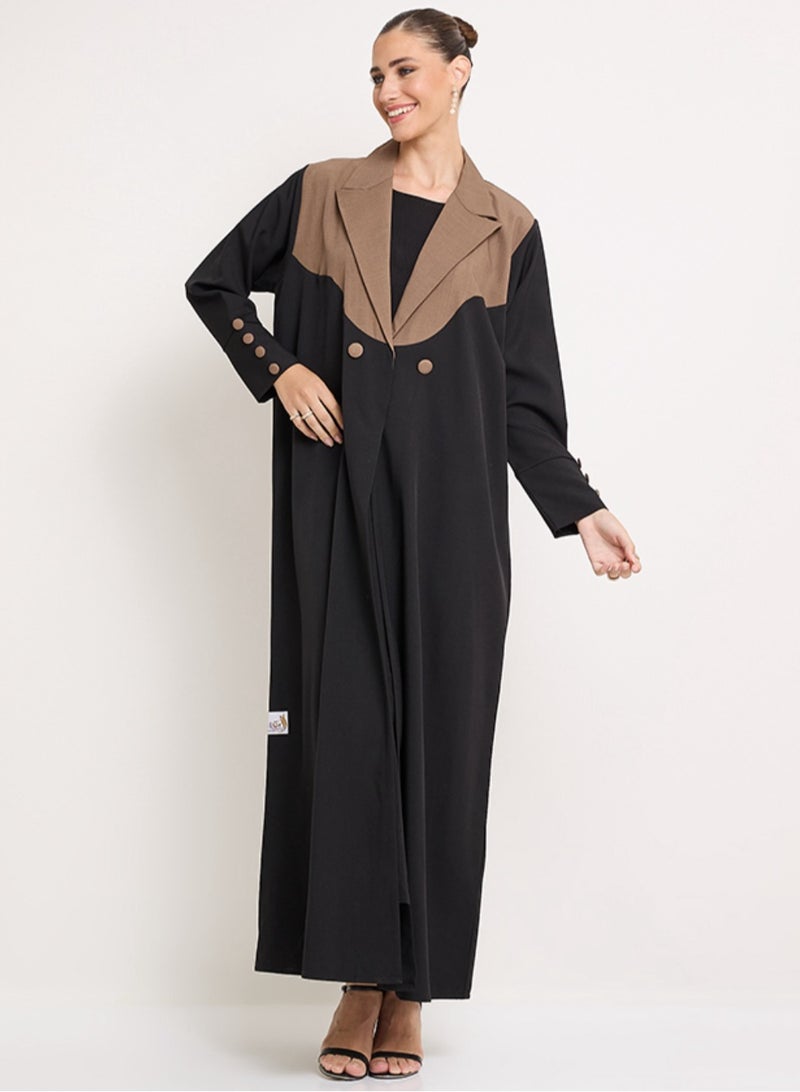 Rosette Abaya Royal Jacket Abaya with buttons style - Image 4