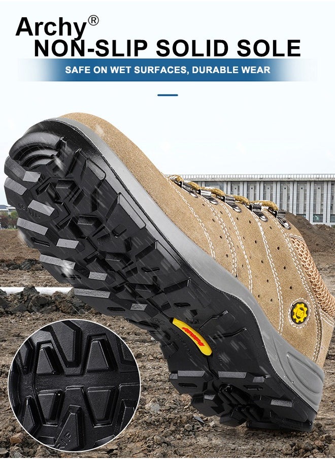 Archy Men's Steel Toe Outdoor Work Shoes Anti Smashing Safety Shoes Steel Closed Toes Breathable And Puncture Resistant Labor Protection Shoes  - Image 2