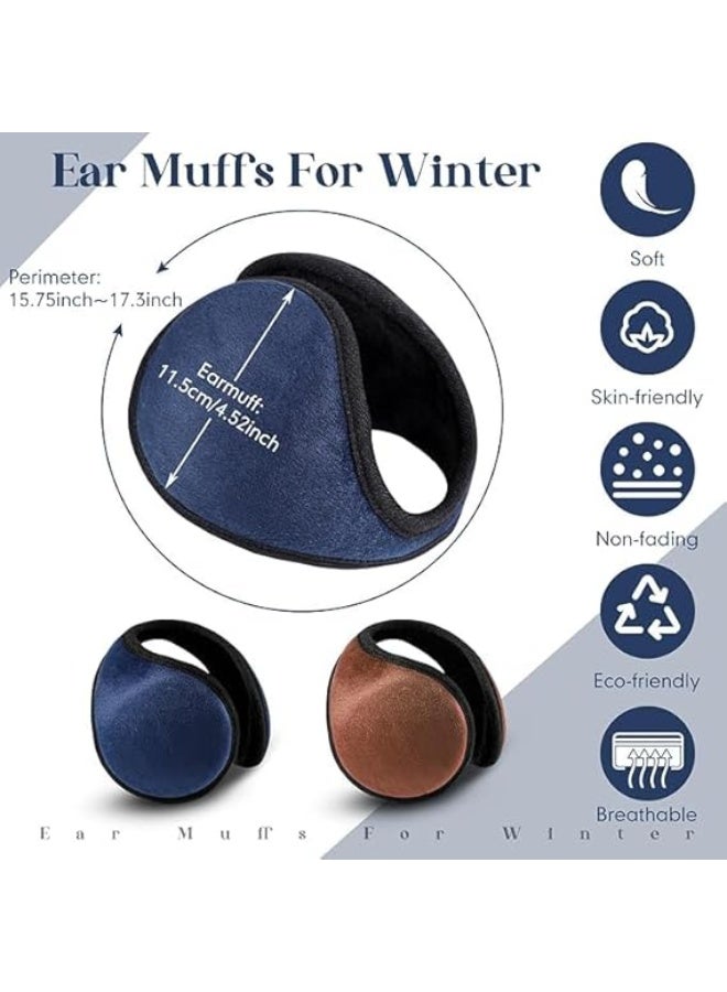 4 حزم أذنين أذنين للشتاء غامضة الصوف بطانة أذنين للرجال النساء قابل للطي فروية أذنين الشتاء - Image 2