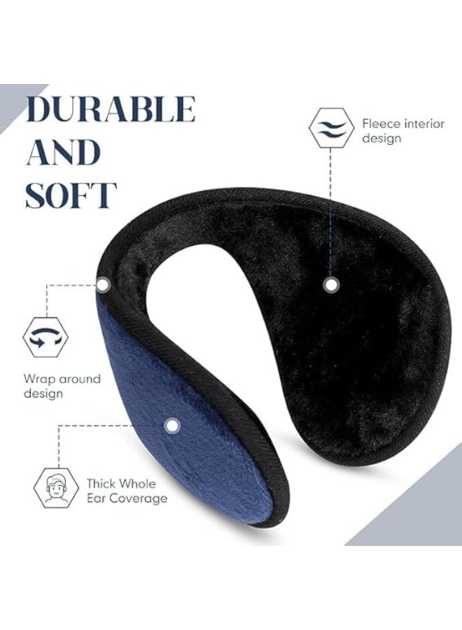 4 حزم أذنين أذنين للشتاء غامضة الصوف بطانة أذنين للرجال النساء قابل للطي فروية أذنين الشتاء - Image 3