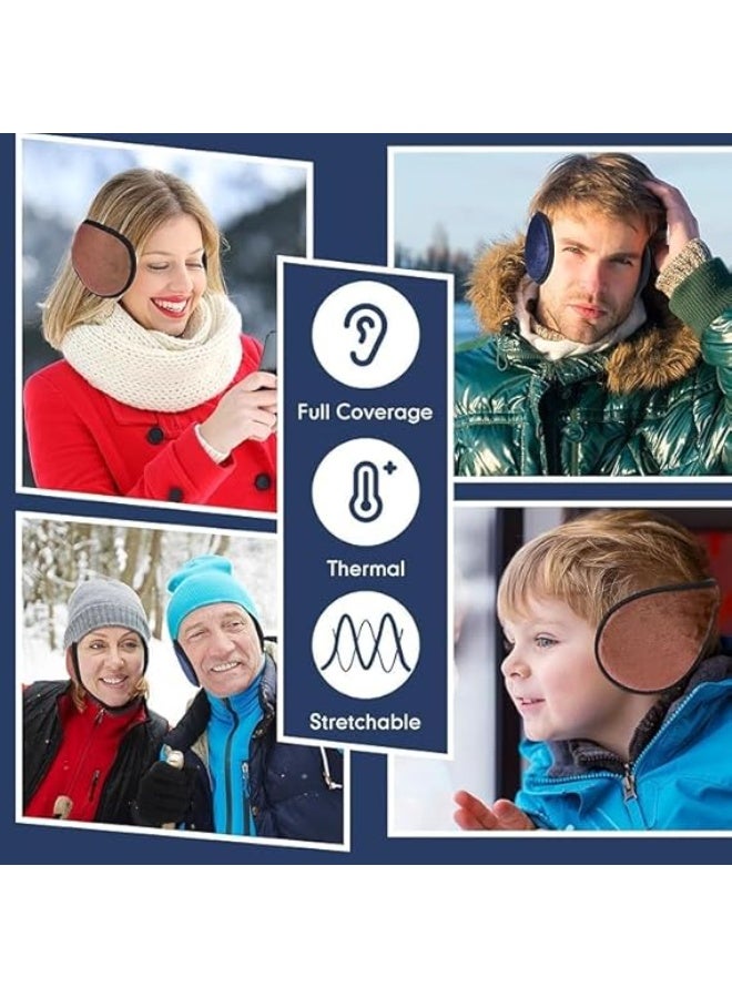 4 حزم أذنين أذنين للشتاء غامضة الصوف بطانة أذنين للرجال النساء قابل للطي فروية أذنين الشتاء - Image 4