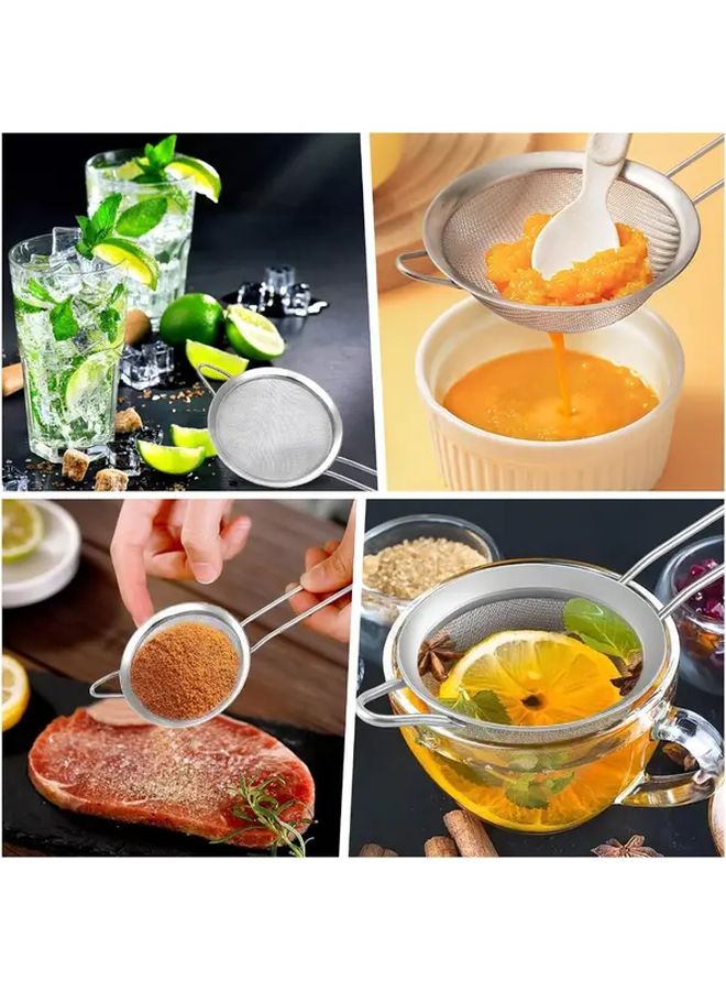 2pcs Fine Mesh Stainless Steel Sieves For Tea Flour Sugar Filtering Handles - Image 5