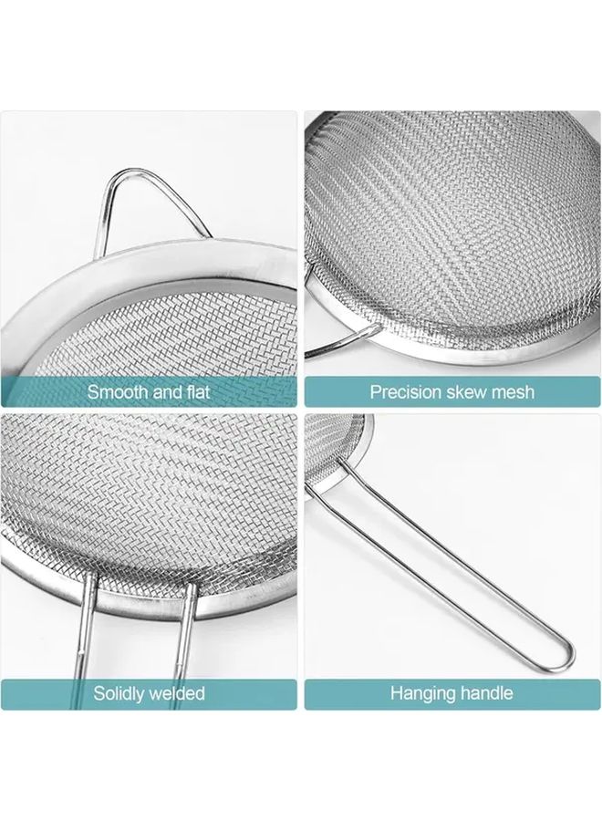 2pcs Fine Mesh Stainless Steel Sieves For Tea Flour Sugar Filtering Handles - Image 4