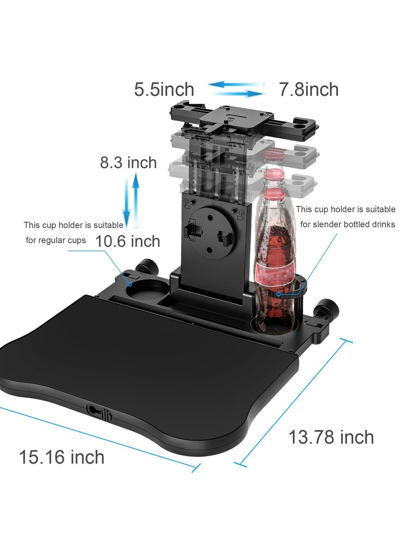 SOLARAE Car Backseat Tray Table, Foldable Tray Seat Back Laptop Desk for Car Travel, Multifunctional Car Back Seat Food Tray, Car Table with Phone Drink Holder - Image 5