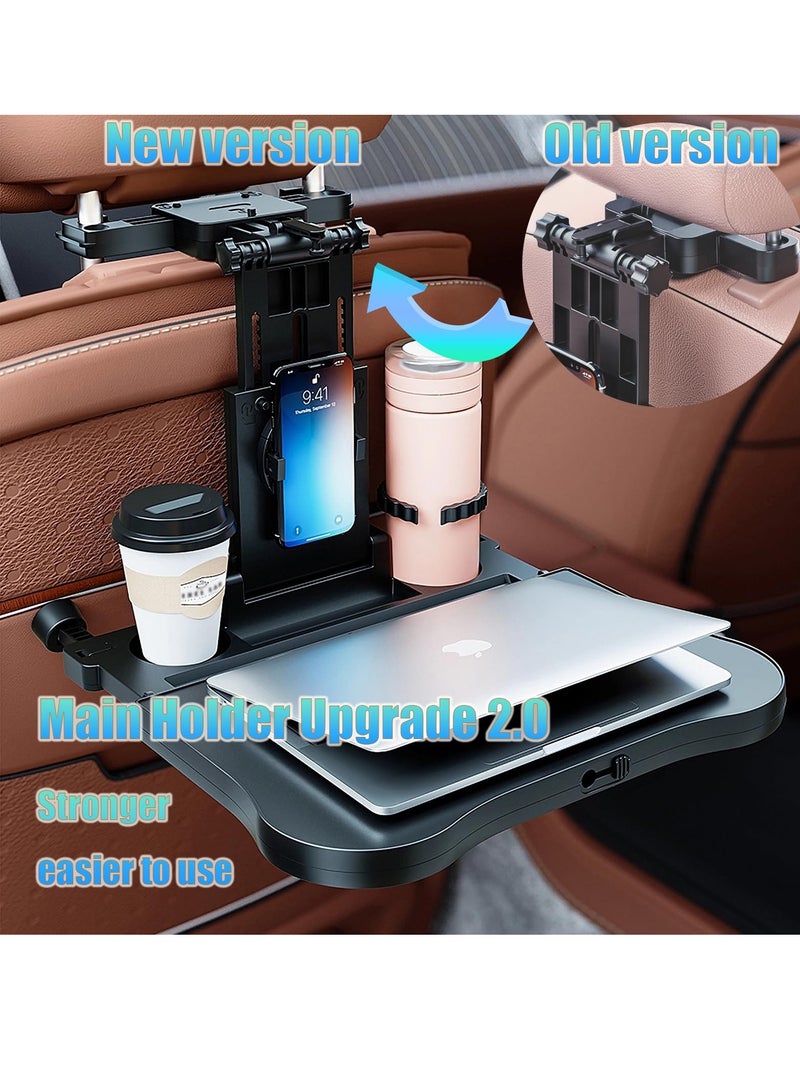 SOLARAE Car Backseat Tray Table, Foldable Tray Seat Back Laptop Desk for Car Travel, Multifunctional Car Back Seat Food Tray, Car Table with Phone Drink Holder - Image 2