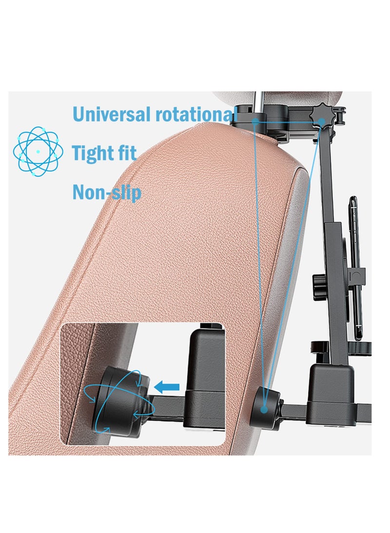 SOLARAE Car Backseat Tray Table, Foldable Tray Seat Back Laptop Desk for Car Travel, Multifunctional Car Back Seat Food Tray, Car Table with Phone Drink Holder - Image 3