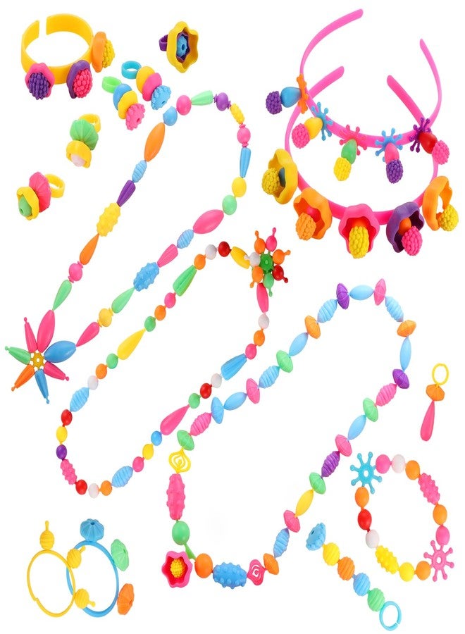 Funtopia Pop Beads, 700+ Pcs Arts and Crafts for Kids 4-6, Snap Beads DIY Bracelet Necklace Ring Anklet Set, Birthday Party Creativity Toys for Girls Toddlers Ages 3 4 5 6 (X-Large) - Image 4