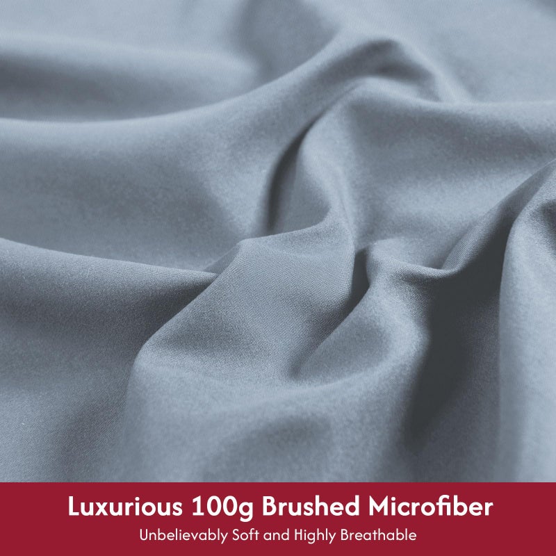 Lonava Twin XL Size Sheet-4 قطعة فندق فاخرة من الألياف الدقيقة الخالية من التجاعيد Oeko-Tex معتمدة من التنفس ومرنة 16 "" جيوب عميق سبا الأزرق - Image 2