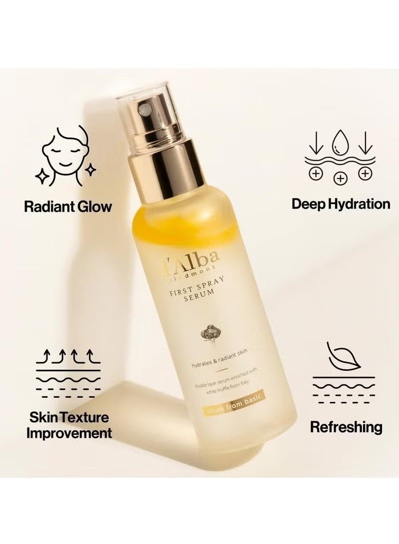 d'alba Piedmont d'alba Piedmont Italian White Truffle First Spray Serum (Vegan), glowy hydrating serum face mist, dalbamist, Pack Of 1, 3.38 fl oz - Image 2