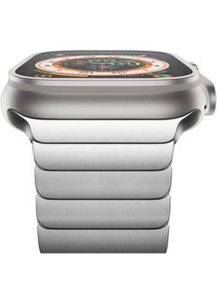SHOPI Stainless Steel Metal Apple Watch Band For Apple Watch Ultra Series 8 | 8 Ultra Silver Stainless Steel Butterfly Bracelet Strap Band 44/45/49  - Image 2