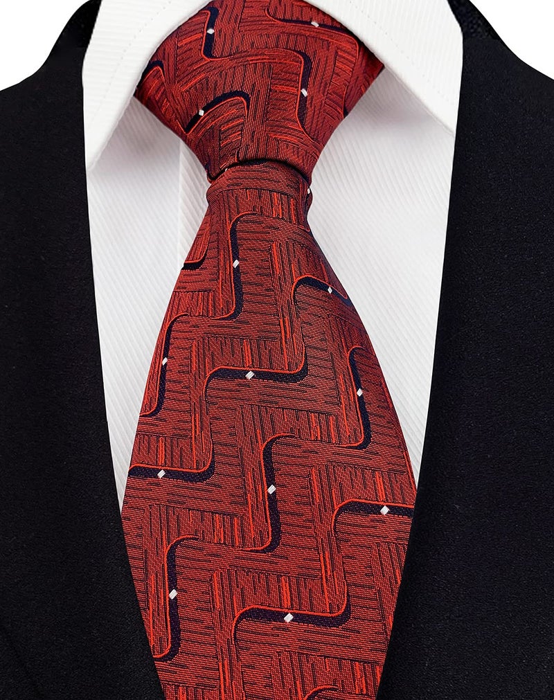 Adulove Men's Necktie Classic Silk Tie Woven Jacquard Neck Ties - Image 4