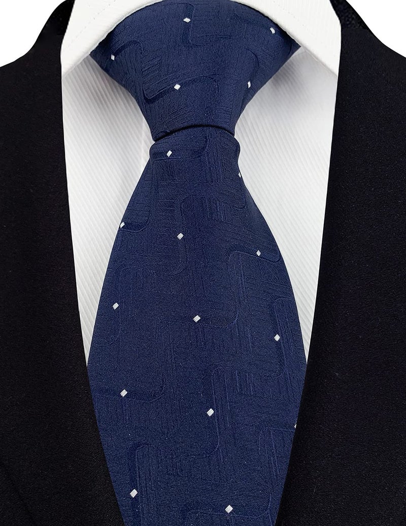 Adulove Men's Necktie Classic Silk Tie Woven Jacquard Neck Ties - Image 3
