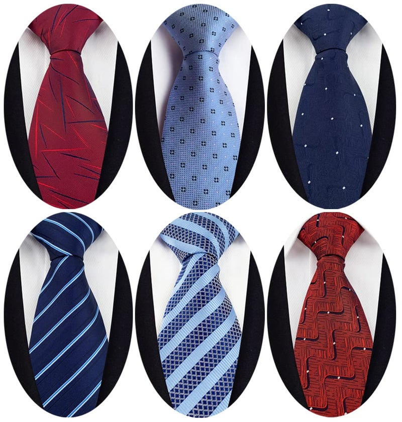 Adulove Men's Necktie Classic Silk Tie Woven Jacquard Neck Ties - Image 1