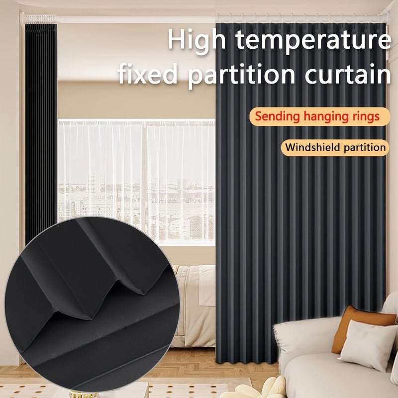 1pc White 55x79 Inch Perforated Foldable Partition Curtain With Hooks For Living Room Bedroom Kitchen Window Door Privacy And Decoration - Image 5