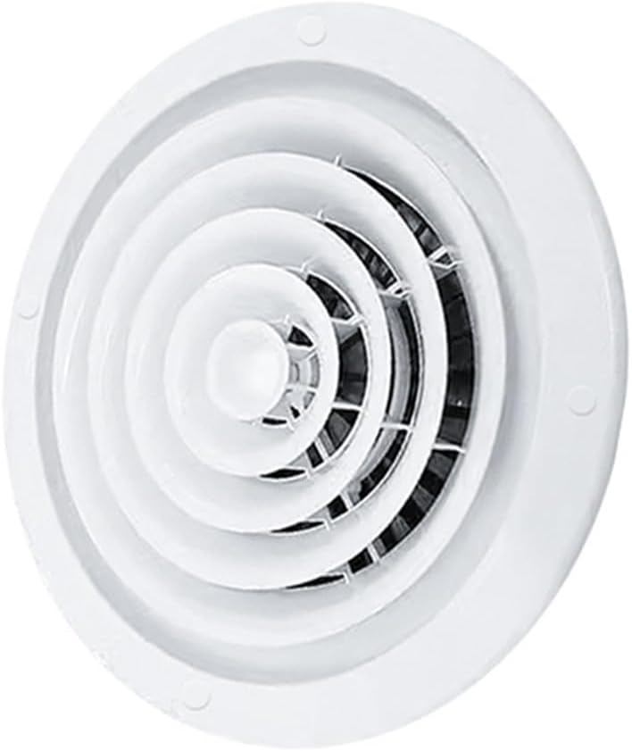 Adjustable Round Air Vent Cover White ABS Plastic Wall Ceiling Mount Ventilation Control - Image 1