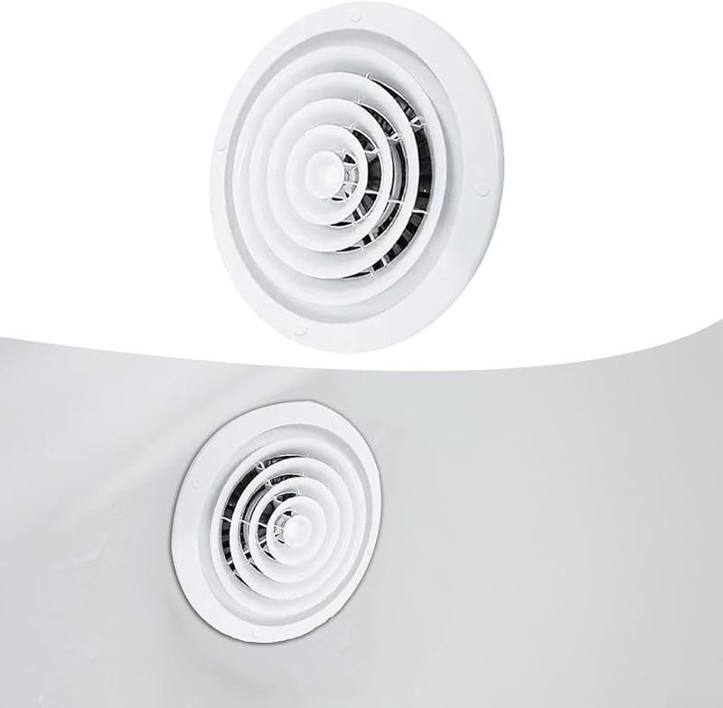 Adjustable Round Air Vent Cover White ABS Plastic Wall Ceiling Mount Ventilation Control - Image 4