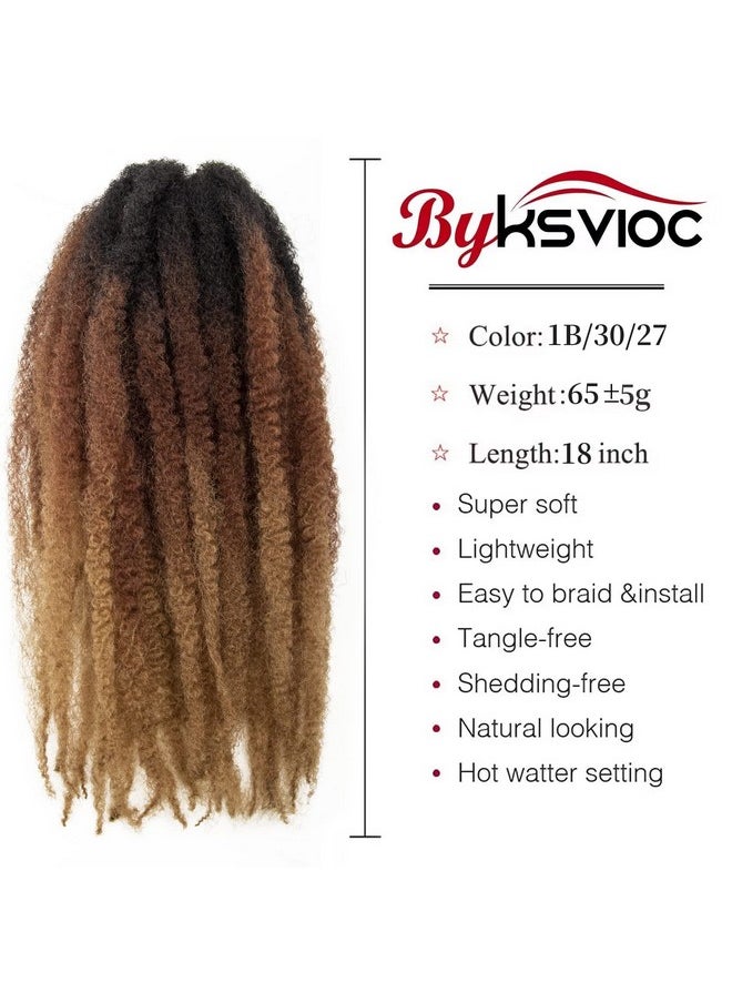 BYKSVIOC - Marley Hair 18 Inch Marley Twist Hair Afro Twist Marley Braiding Hair For Faux Locs Crochet Hair Synthetic Hair Extensions(6Packs 1B/30/27 18Inch) - Image 1