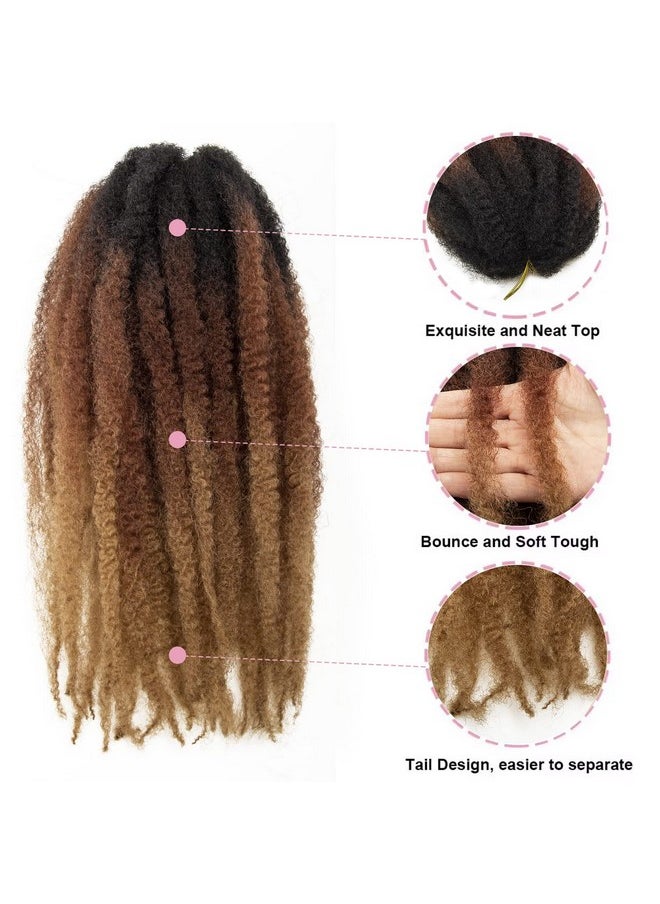 BYKSVIOC - Marley Hair 18 Inch Marley Twist Hair Afro Twist Marley Braiding Hair For Faux Locs Crochet Hair Synthetic Hair Extensions(6Packs 1B/30/27 18Inch) - Image 1