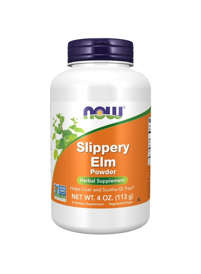now Supplements Slippery Elm Powder (Ulmus Rubra) Nongmo Project Verified Herbal Supplement 4Ounce - Image 1