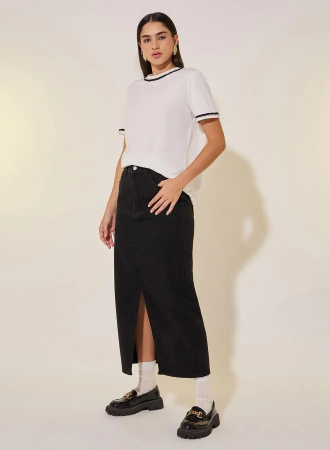 تايك تو تيشيرت بقصة عادية وياقة دائرية