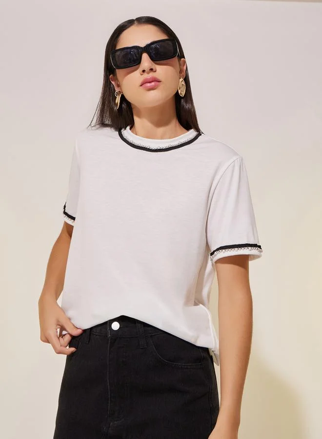 تايك تو تيشيرت بقصة عادية وياقة دائرية