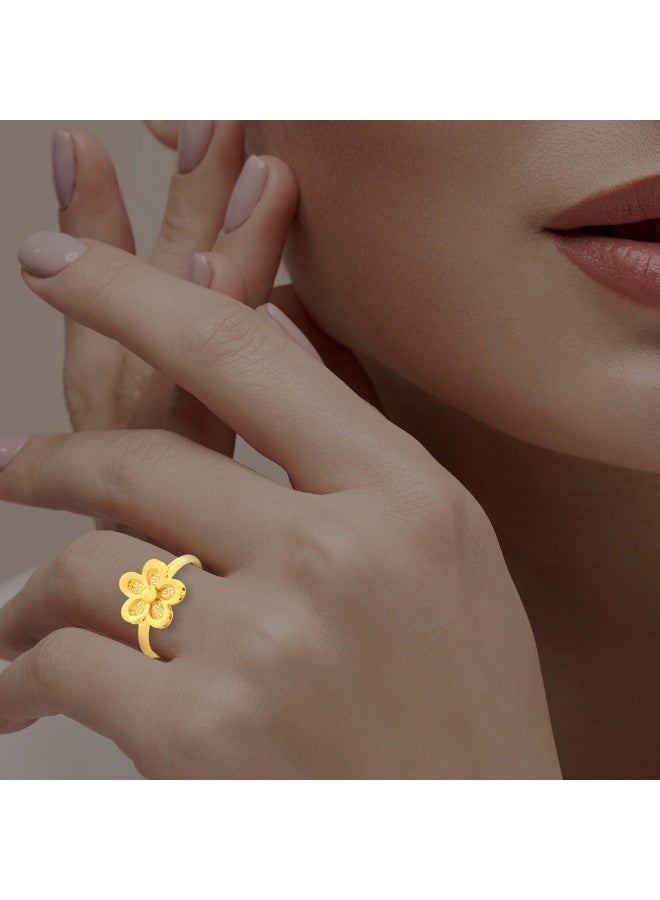 BAFLEH JEWELLERY Blooming Beauty – 21K Gold Floral Ring  - Image 2