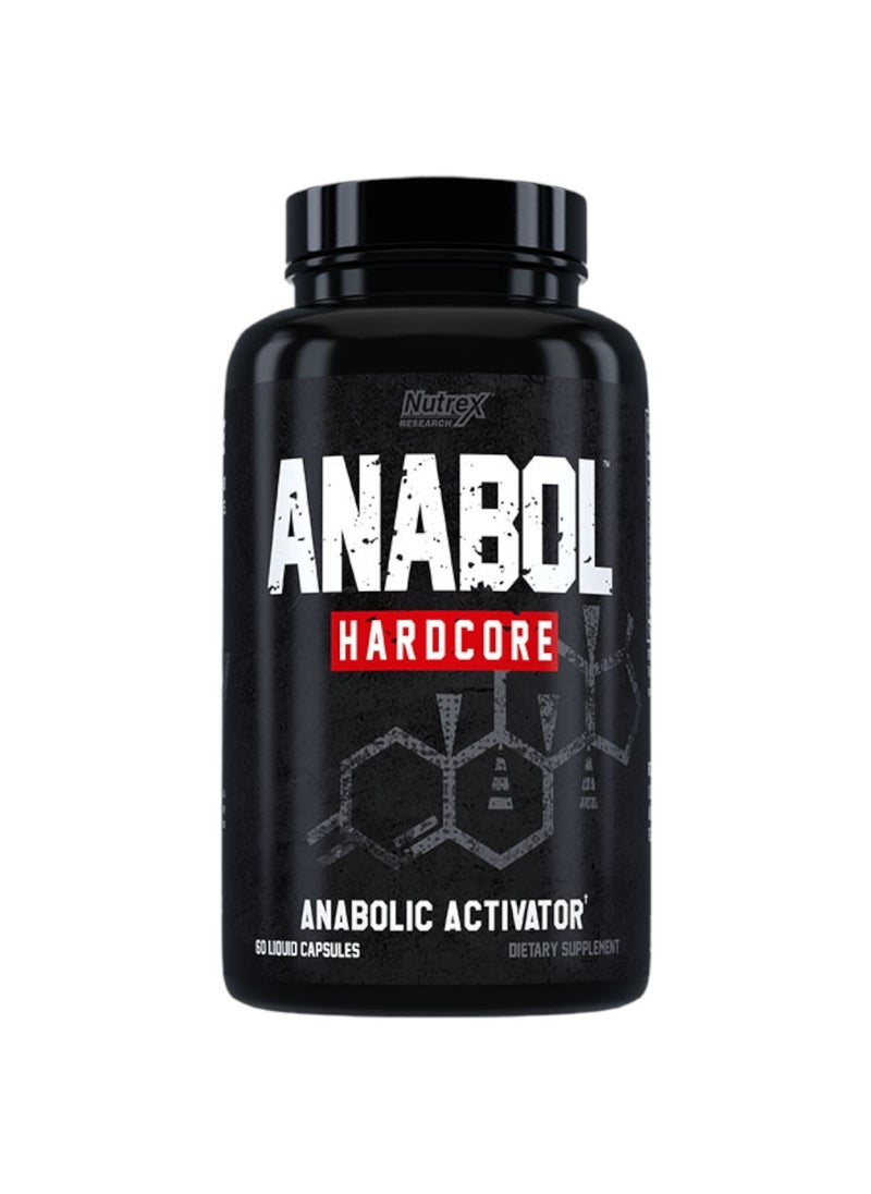 Nutrex Research - أنابول هاردكور، منشط بناء العضلات، 60 كبسولة - Image 1