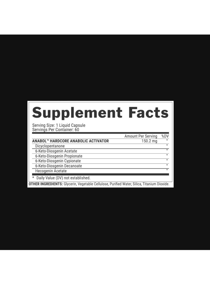 Nutrex Research - أنابول هاردكور، منشط بناء العضلات، 60 كبسولة - Image 1