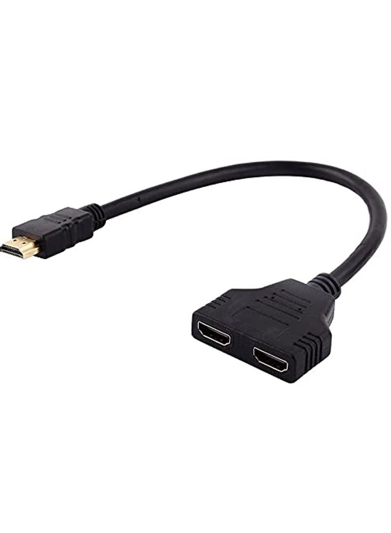 CMGTYYD HDMI Splitter Cable Male 1 to 2 Way HDMI Adapter – 1080P, Dual HDMI Female Output for HDTV, LED, LCD – Supports Two TVs Simultaneously - Image 1