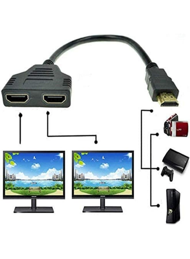 CMGTYYD HDMI Splitter Cable Male 1 to 2 Way HDMI Adapter – 1080P, Dual HDMI Female Output for HDTV, LED, LCD – Supports Two TVs Simultaneously - Image 3