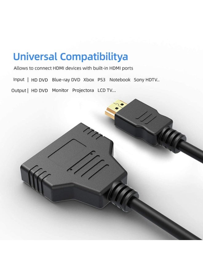 CMGTYYD HDMI Splitter Cable Male 1 to 2 Way HDMI Adapter – 1080P, Dual HDMI Female Output for HDTV, LED, LCD – Supports Two TVs Simultaneously - Image 5