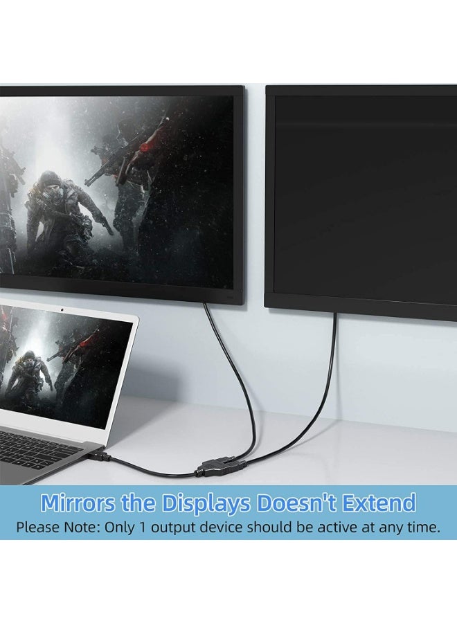 CMGTYYD HDMI Splitter Cable Male 1 to 2 Way HDMI Adapter – 1080P, Dual HDMI Female Output for HDTV, LED, LCD – Supports Two TVs Simultaneously - Image 4