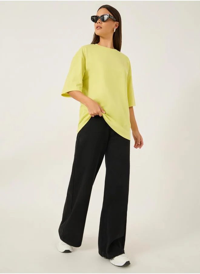 Styli Embroidered Short Sleeve Oversized T-Shirt