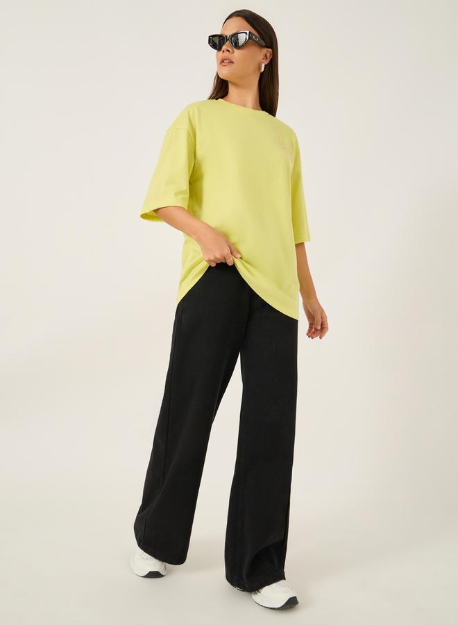 Styli Embroidered Short Sleeve Oversized T-Shirt - Image 2