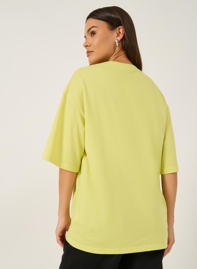 Styli Embroidered Short Sleeve Oversized T-Shirt - Image 4