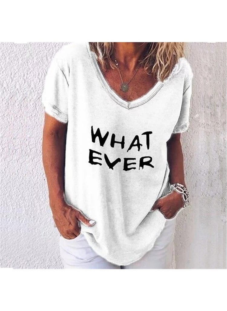 Generic - Summer 2024 Womens Plus Size Letter Print Tee Pink - Image 1