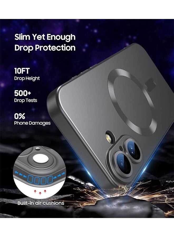 حالة مغناطيسية لآيفون 17، [توافق مع MagSafe] [حماية عدسة الكاميرا المدمجة] [خفيفة ورفيعة] حافظة سيليكون ناعمة مقاومة للصدمات ذات لمعان معدني لآيفون 17 مقاس 6.3 بوصة، رمادي - Image 3