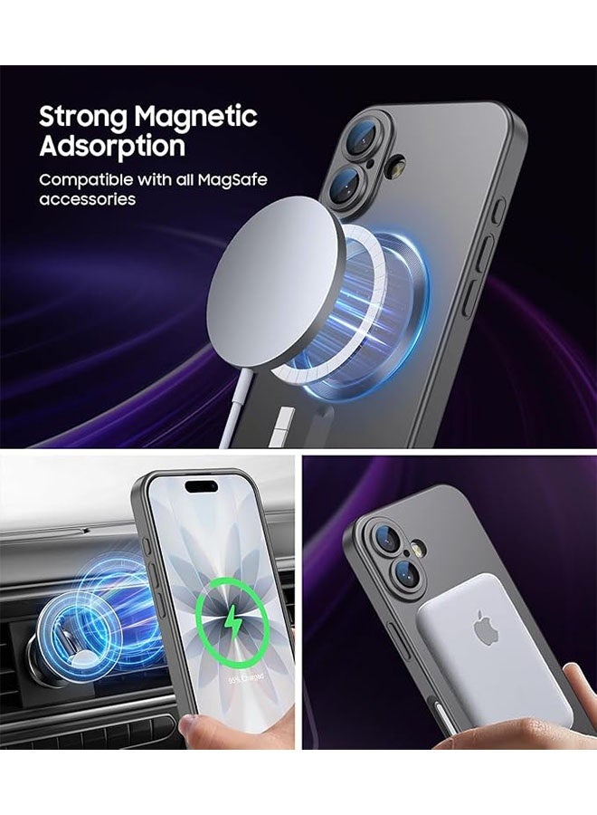 حالة مغناطيسية لآيفون 17، [توافق مع MagSafe] [حماية عدسة الكاميرا المدمجة] [خفيفة ورفيعة] حافظة سيليكون ناعمة مقاومة للصدمات ذات لمعان معدني لآيفون 17 مقاس 6.3 بوصة، رمادي - Image 5