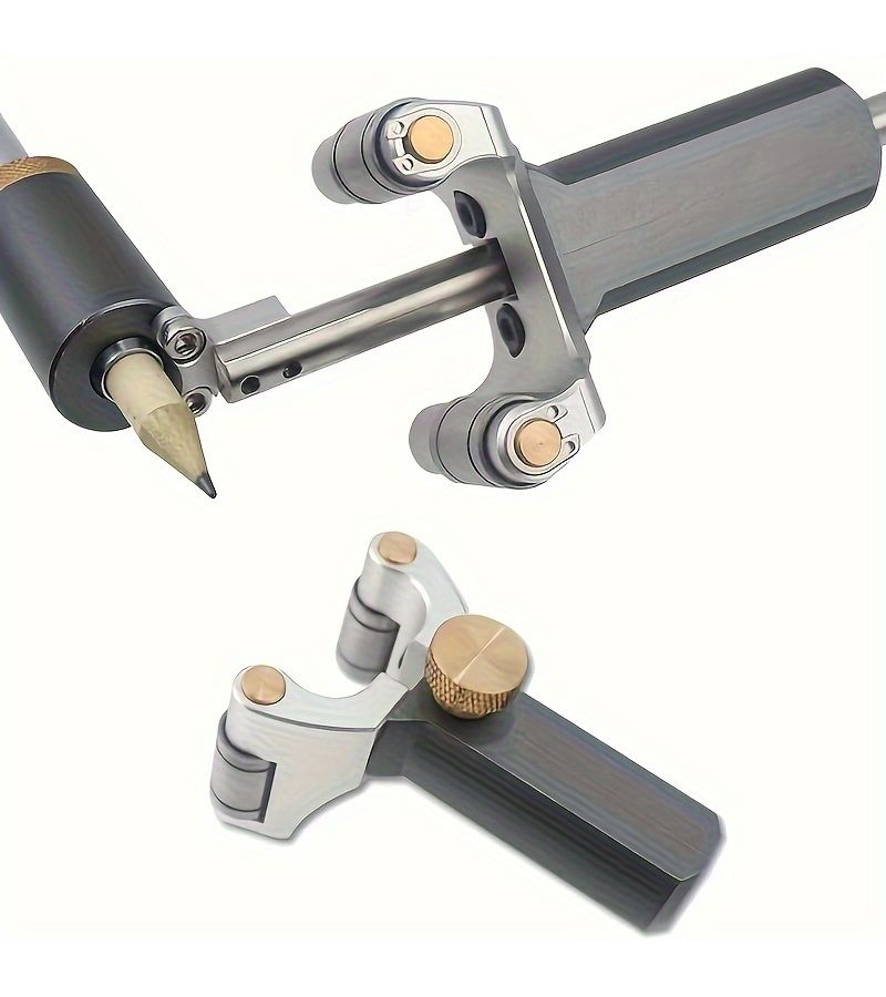 Gray Wood Scribe Tool Ruler Dual Purpose Linear Arc Parallel Line Drawing Measuring Gauge - Image 5