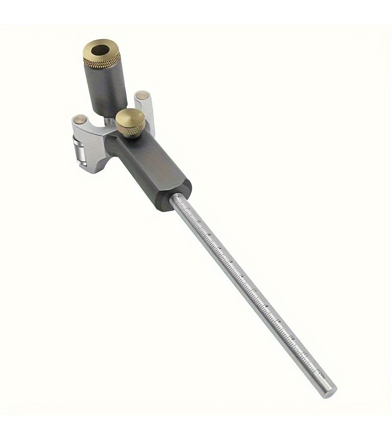 Gray Wood Scribe Tool Ruler Dual Purpose Linear Arc Parallel Line Drawing Measuring Gauge - Image 4