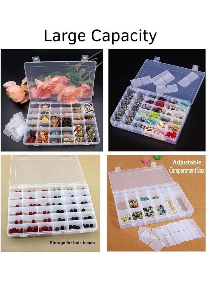 Rylan Plastic 36 Grid Cells Multicolorpurpose Jewelry Organizer Rectangular Storage Box, with Adjustable Dividers, Transparent Storage Organizer Box for Jewelry Beads Earring - Image 4