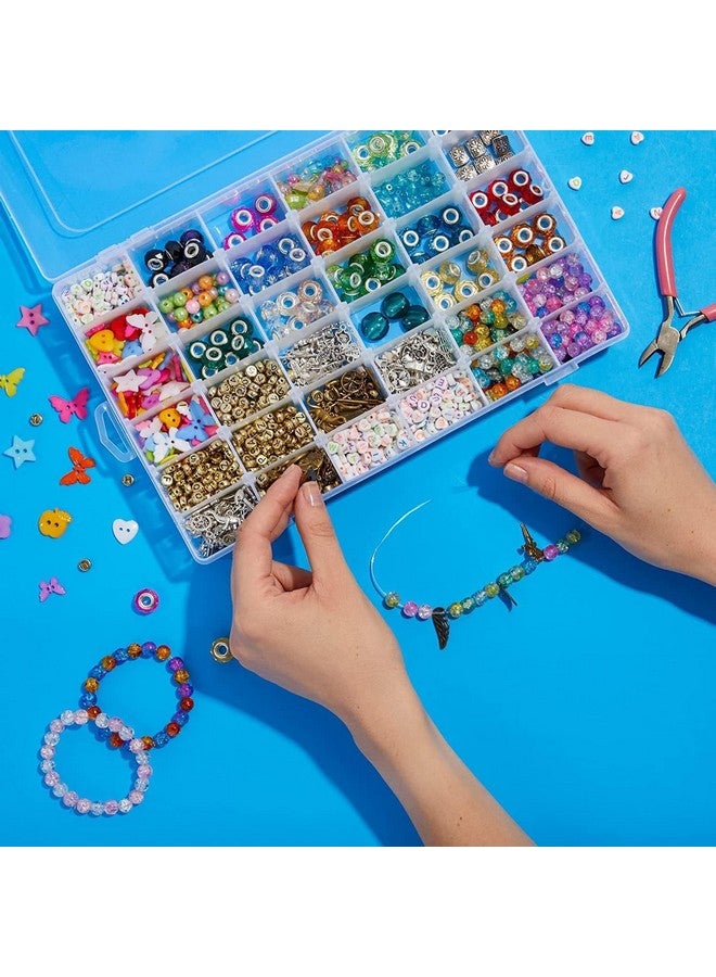 Rylan Plastic 36 Grid Cells Multicolorpurpose Jewelry Organizer Rectangular Storage Box, with Adjustable Dividers, Transparent Storage Organizer Box for Jewelry Beads Earring - Image 3