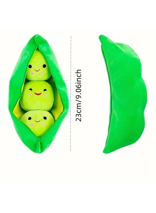 Pea Pod Plush Dog Toy With Peas Green Interactive Chew Teething Toy For Small Medium Dogs - Image 4
