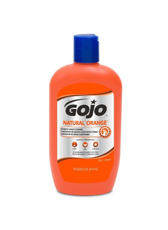 Gojo 957 Natural Orange Pumice Hand Cleaner - 14 oz. - 2 Pack - Image 1