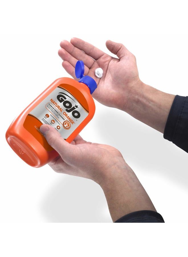 Gojo 957 Natural Orange Pumice Hand Cleaner - 14 oz. - 2 Pack - Image 3