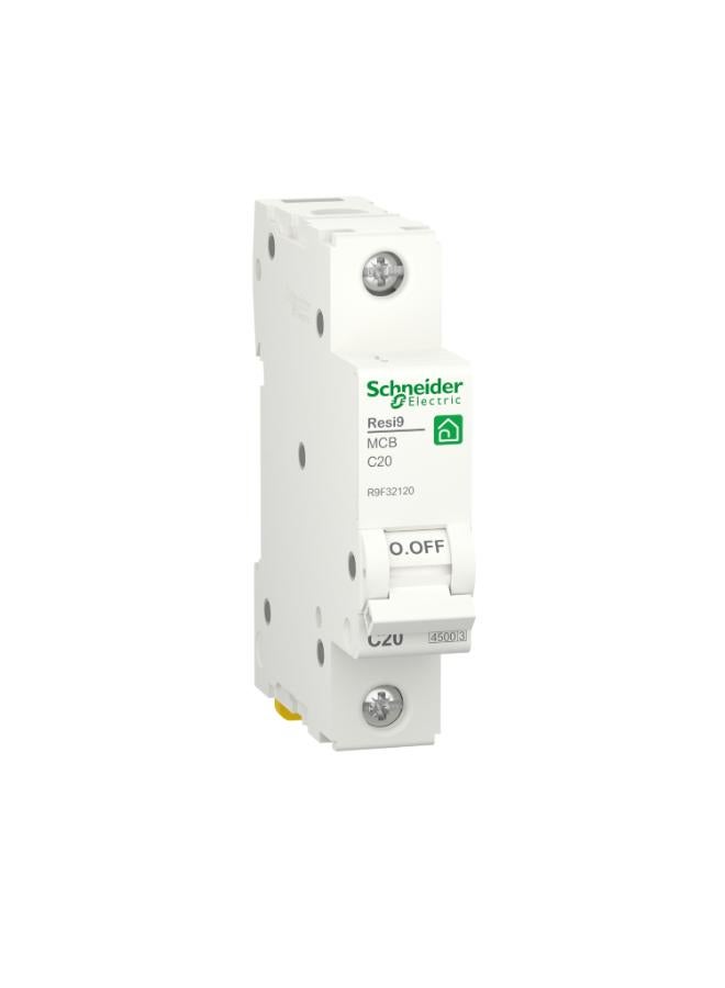 Schneider Electric Resi9 Miniature Circuit Breaker (Mcb), 1P, 20A, C Curve, 4500A, Schneider Electric