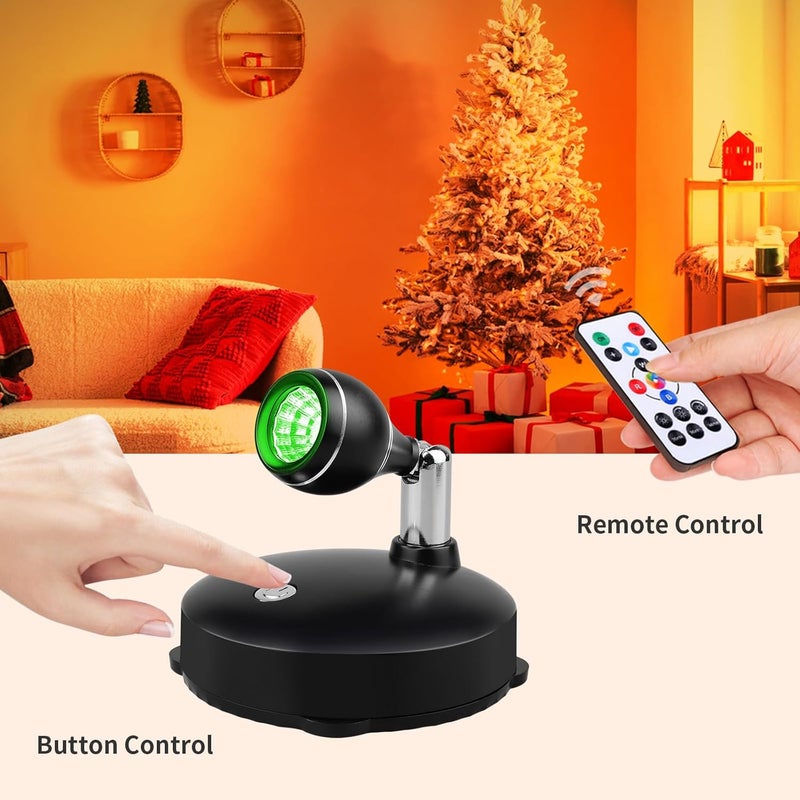 LEASTYLE Wireless Spotlights Rechargeable Sopt Lights Indoor with Remote,16 Color Changing Battery Operated Spot Light with Timer Dimmable Accent Light,2 Pack,Black - Image 3