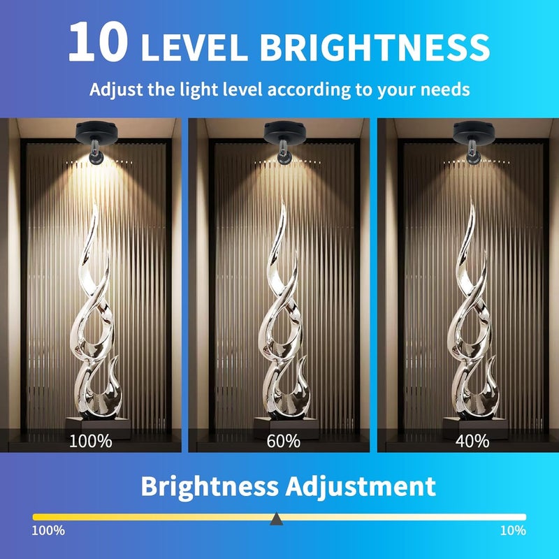 LEASTYLE Wireless Spotlights Rechargeable Sopt Lights Indoor with Remote,16 Color Changing Battery Operated Spot Light with Timer Dimmable Accent Light,2 Pack,Black - Image 4