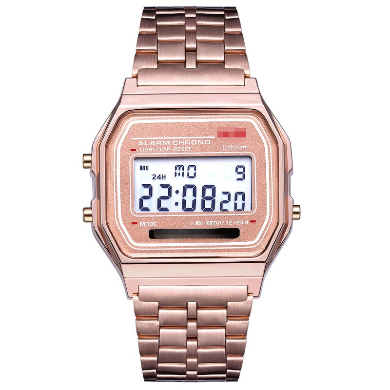 Ultra-Thin Multifunction Kids Digital Watch Rose Gold 